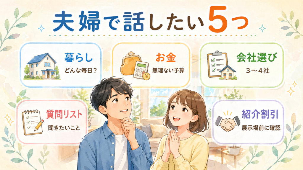 展示場へ行く前に、夫婦で話しておきたい5つのこと