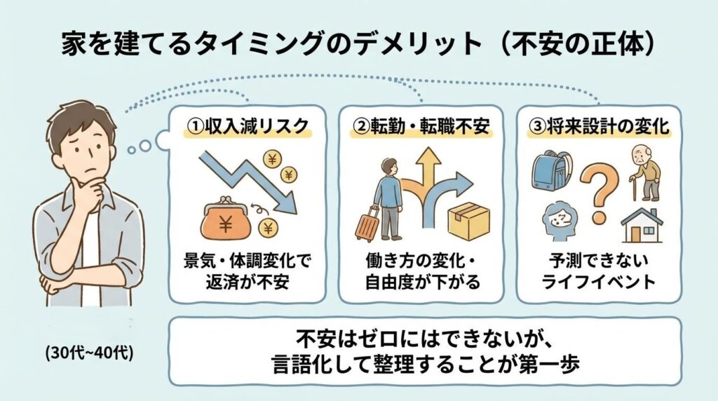 家を建てるタイミングのデメリット