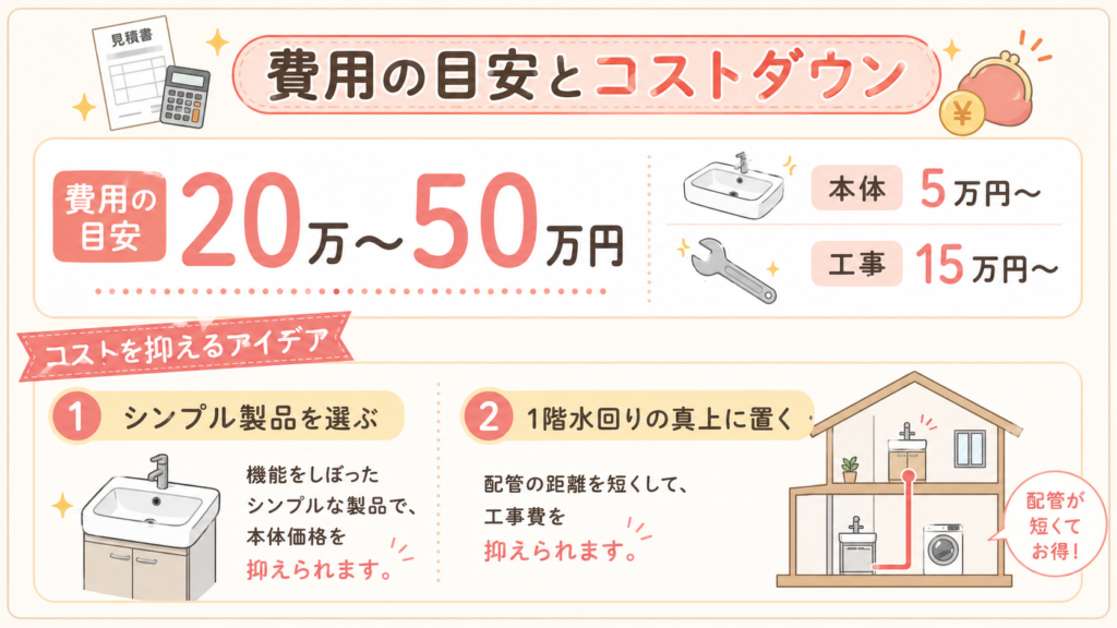 二階洗面台の費用はどれくらい？コストを抑える賢い方法