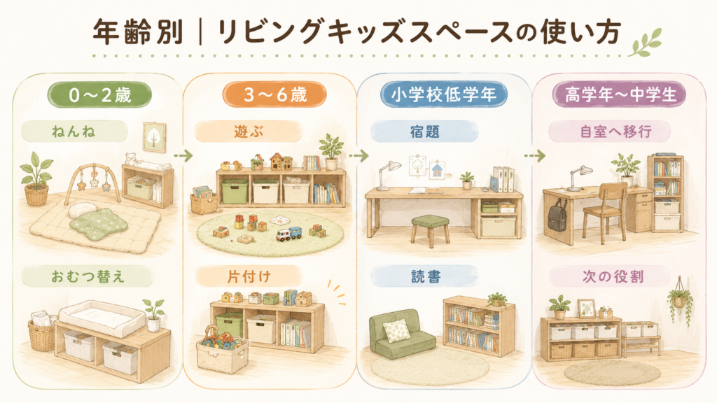 年齢別|リビングキッズスペースの使い方
