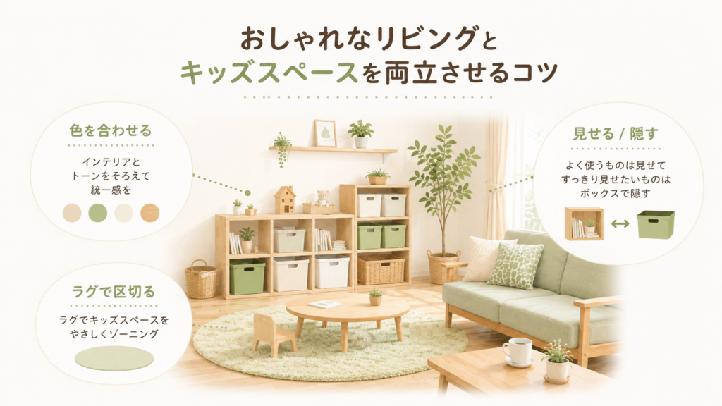 おしゃれなリビングとキッズスペースを両立させるコツ