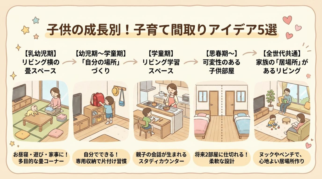 【子供の成長別】子育て間取りの家づくりアイデア5選