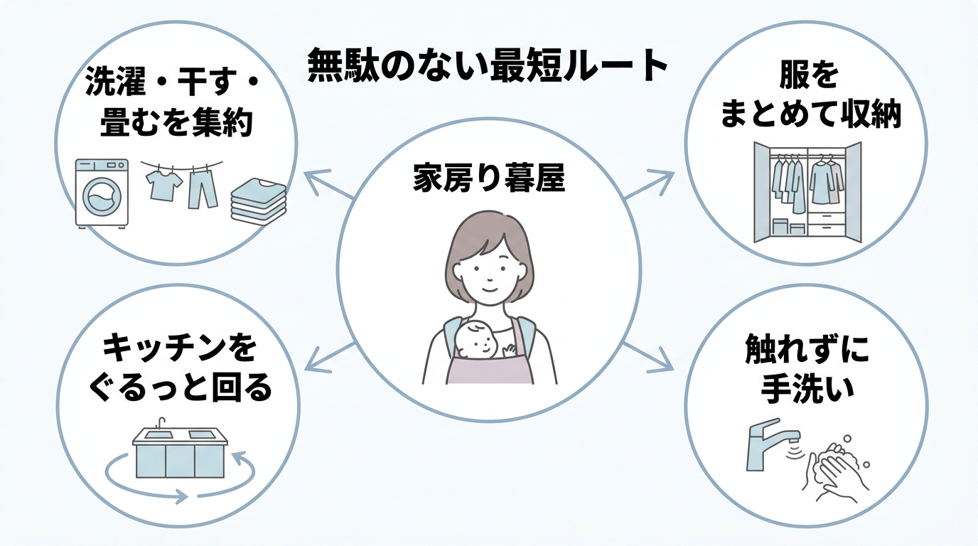 家事と育児を両立する動線アイデア
