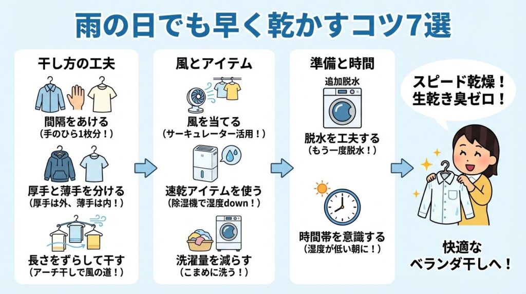 雨の日でも早く乾かすコツ7つ