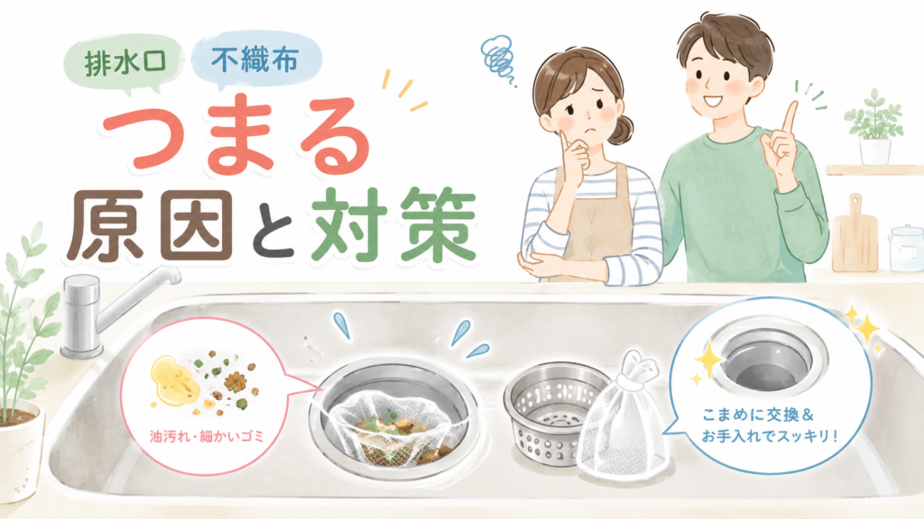 排水口の不織布でつまる原因と対策｜掃除しやすいキッチンの工夫