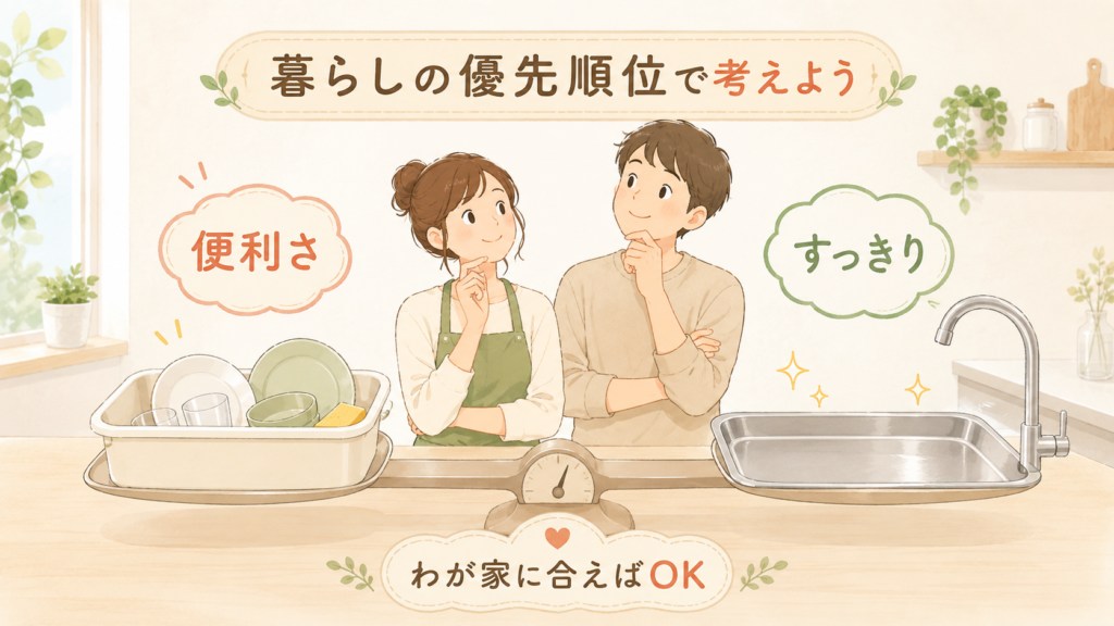 まとめ：キッチンの洗い桶は必要か、暮らしの優先順位で考えよう