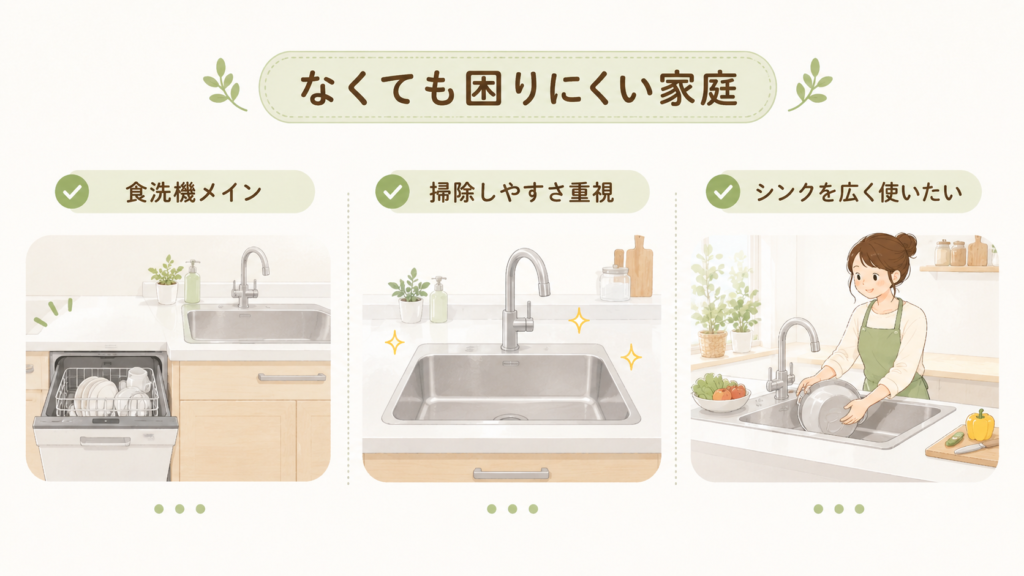 キッチンの洗い桶がいらない家庭の特徴