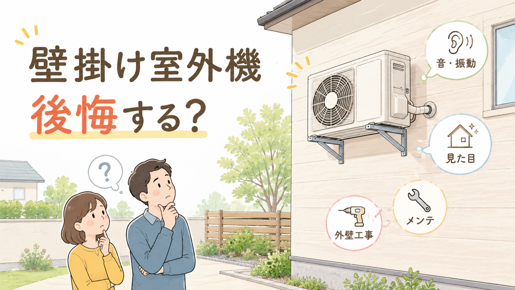 エアコン室外機の壁掛けは後悔する？デメリット4つと確認すべき判断軸