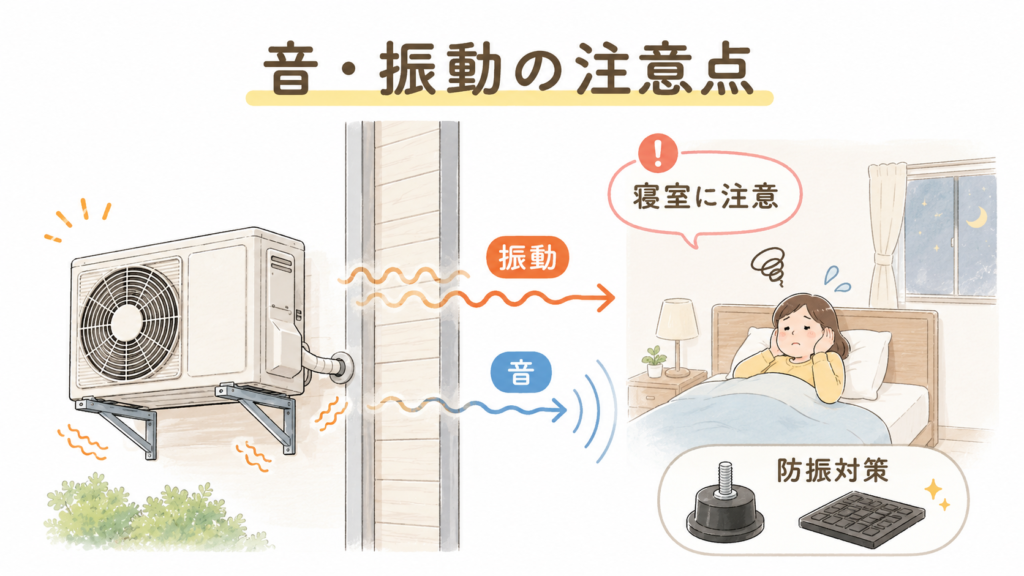 デメリット① 壁を伝って振動・運転音が気になることがある
