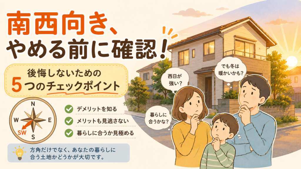 南西向きの土地は「やめとけ」って本当？後悔しないための5つのチェックポイント