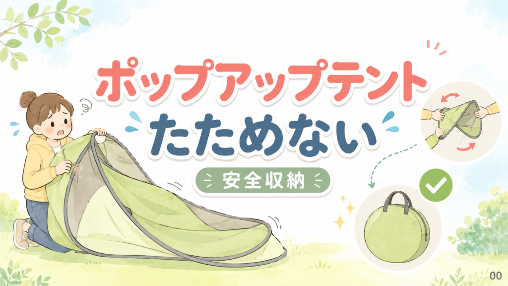 ポップアップテントがたためない原因と安全な収納手順