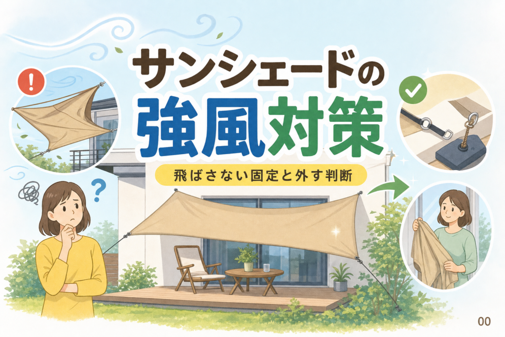 サンシェードの強風対策