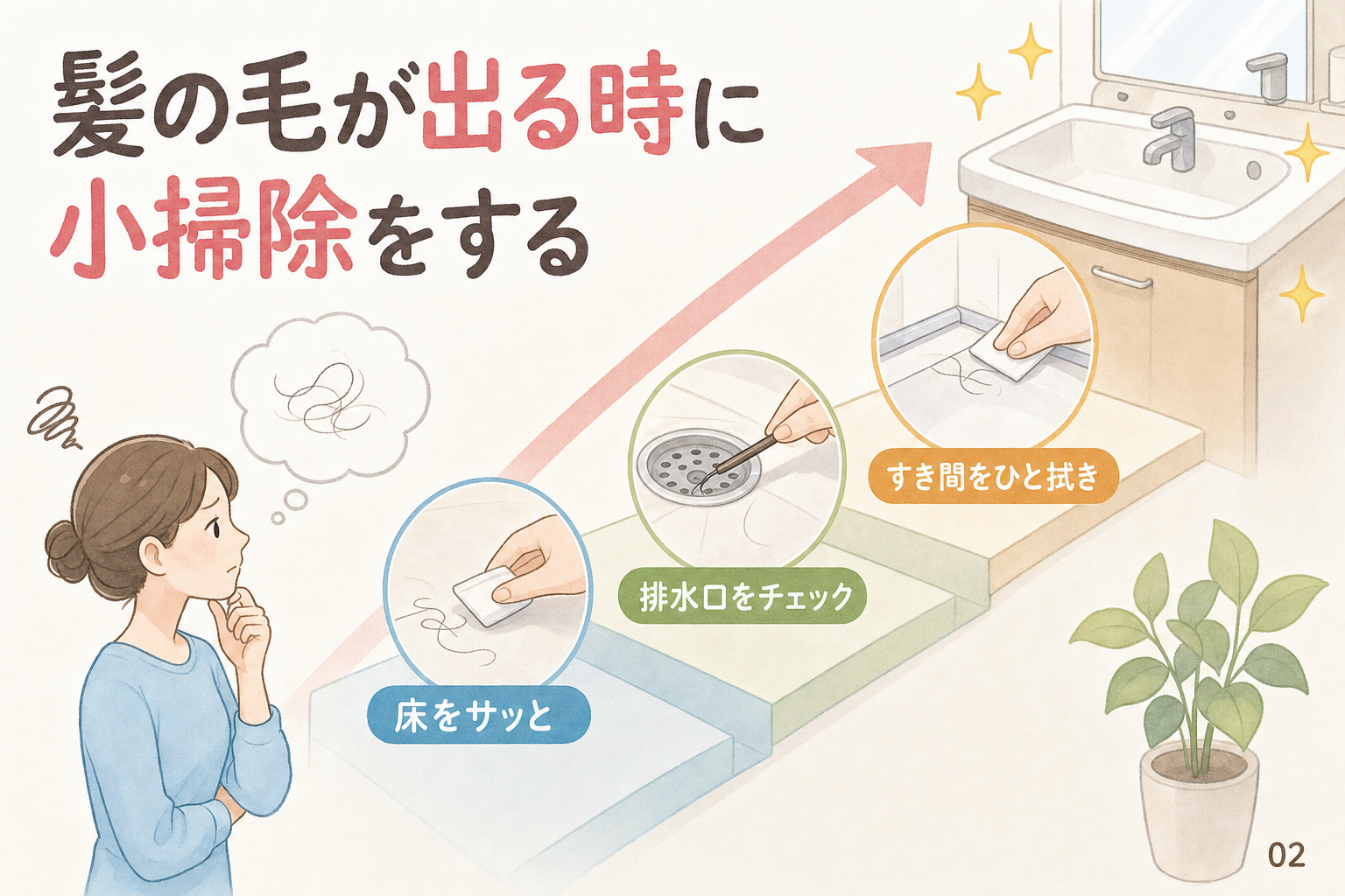 髪の毛が出る時に小掃除をする