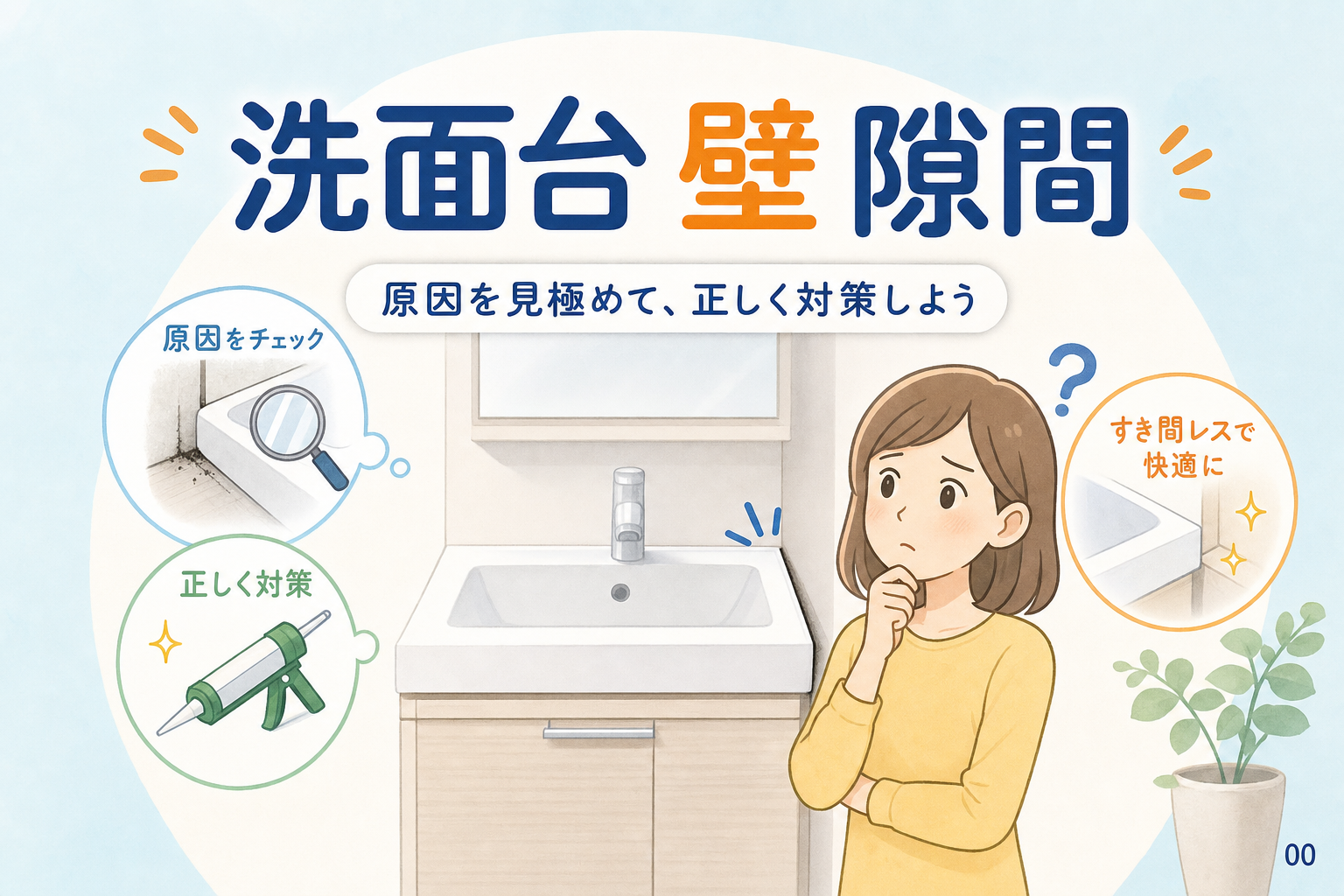 洗面台と壁の隙間を埋める前に確認したい原因と対策