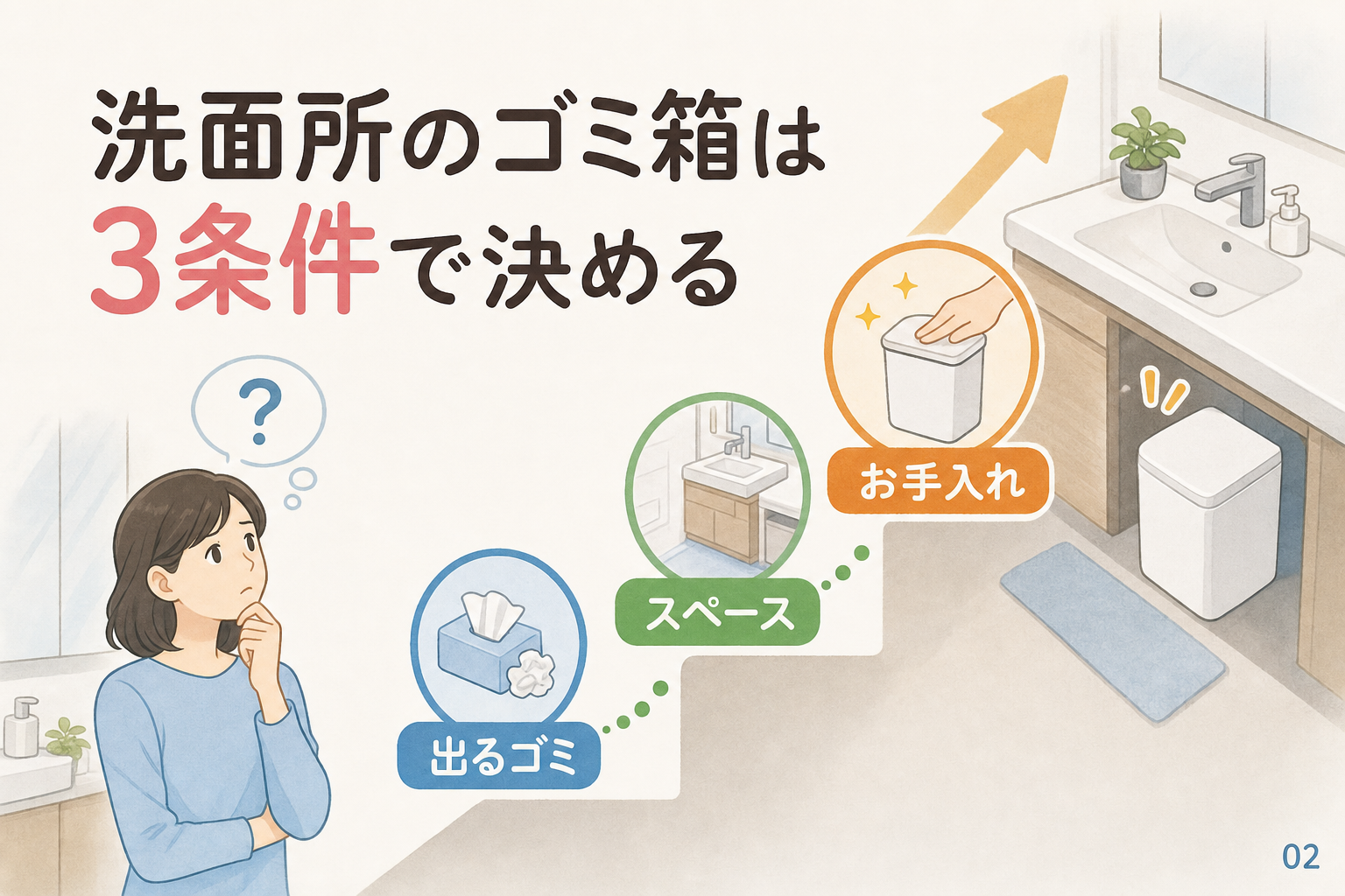 洗面所のゴミ箱は3条件で決める
