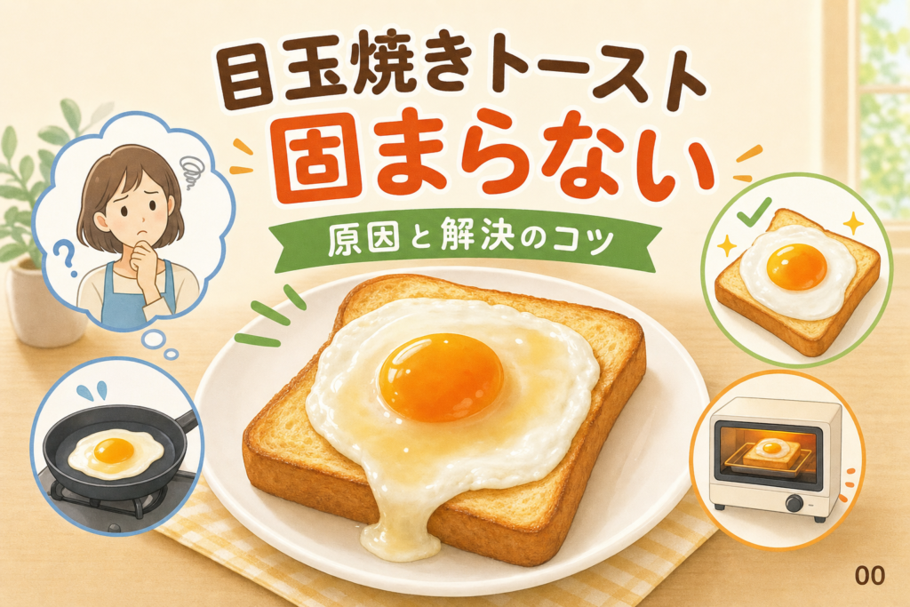 目玉焼きトーストが固まらない原因と焦がさない焼き方