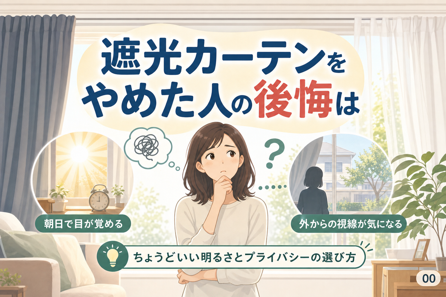 遮光カーテンをやめた人の後悔は?朝日と視線の選び方