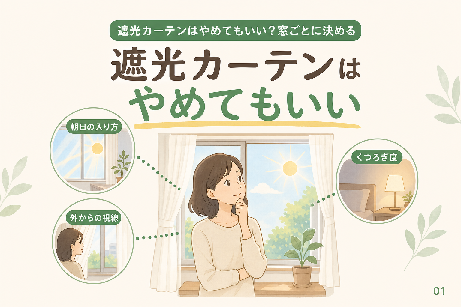 遮光カーテンはやめてもいい?窓ごとに決める