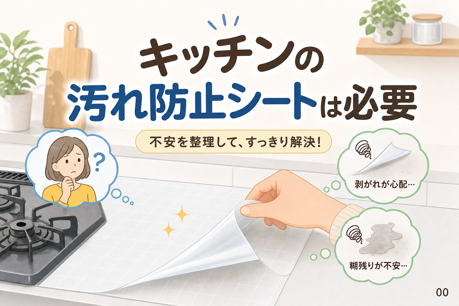 キッチンの汚れ防止シートは必要?剥がれや糊残りの不安を整理