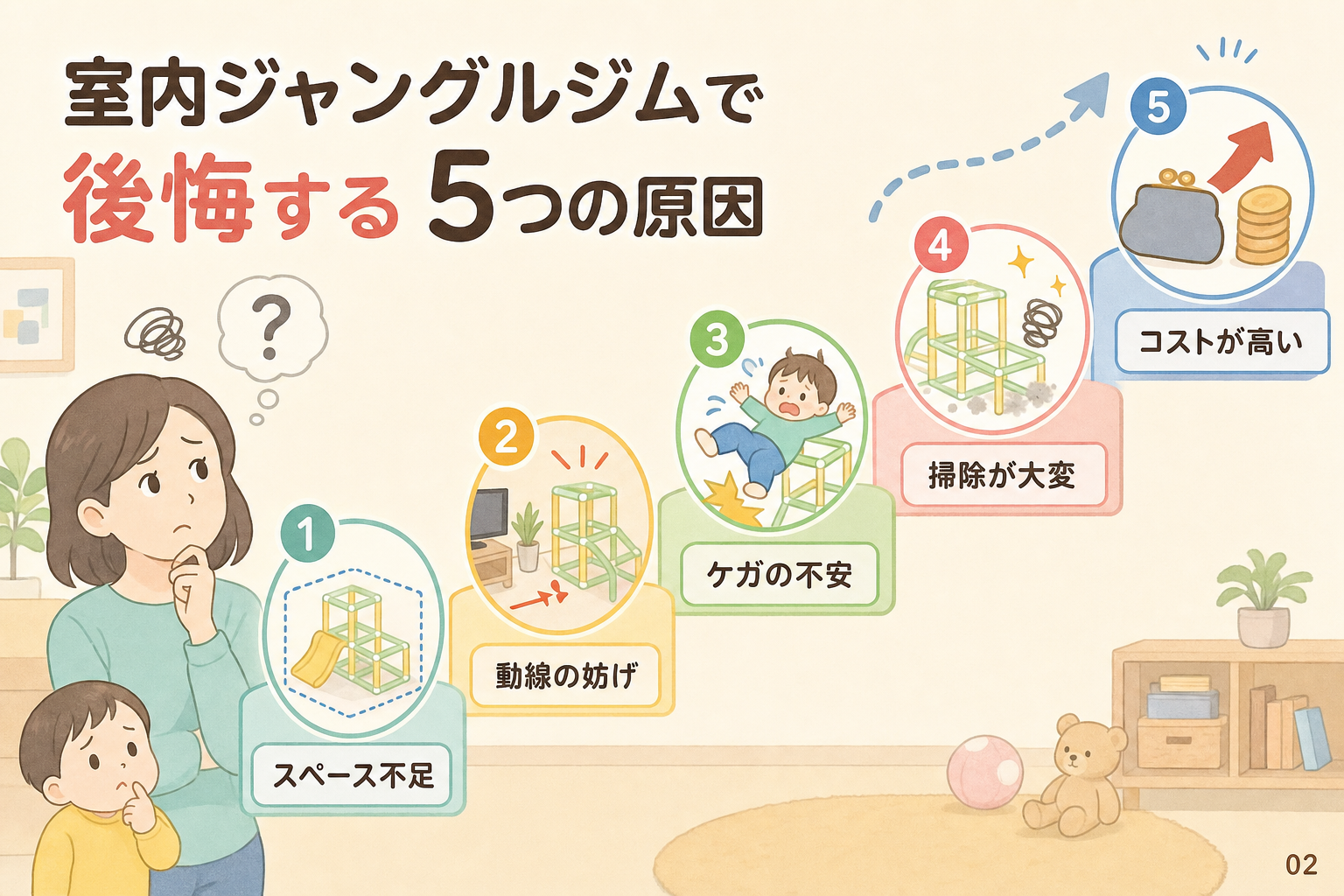 室内ジャングルジムで後悔する5つの原因