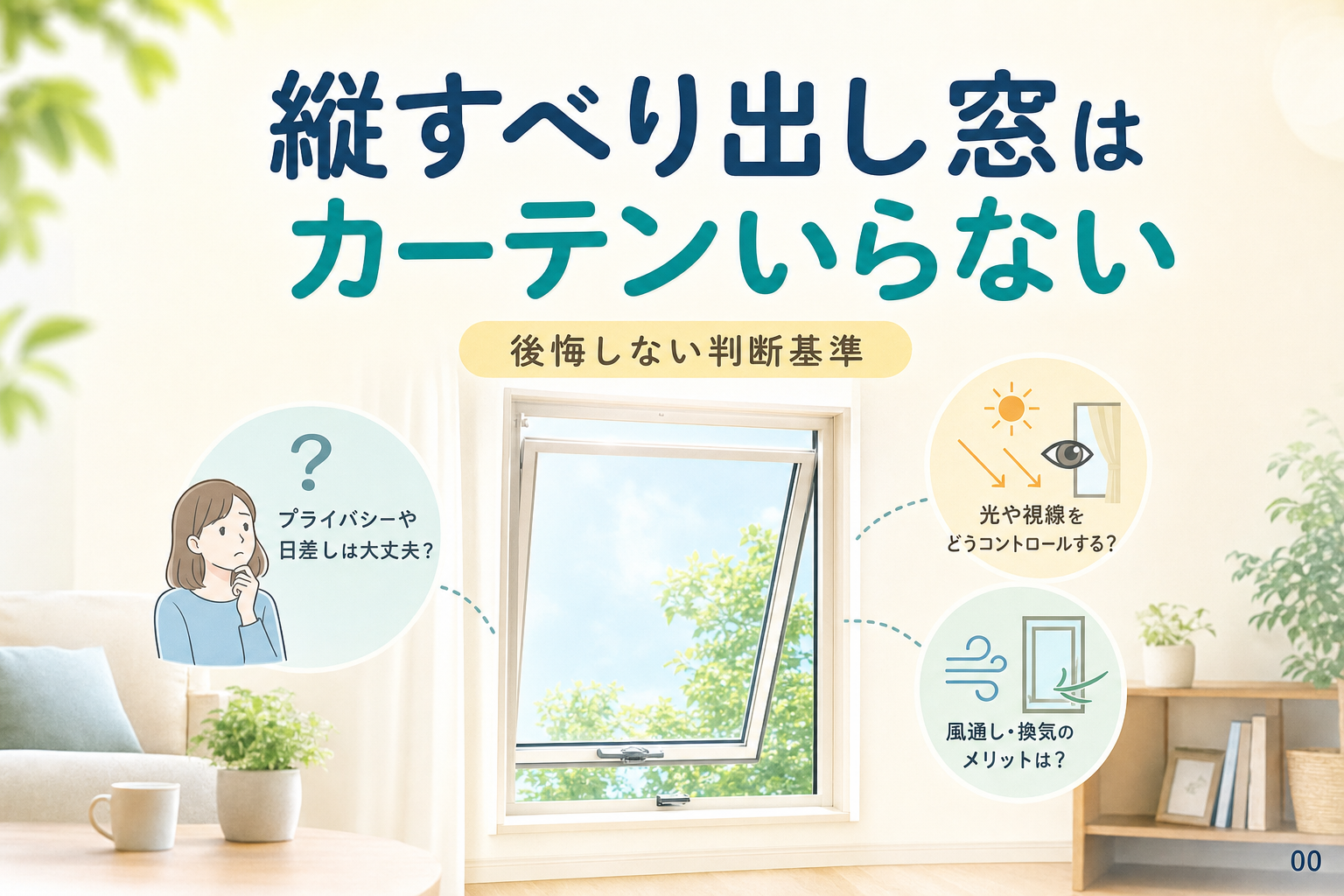 縦すべり出し窓はカーテンいらない?後悔しない判断基準