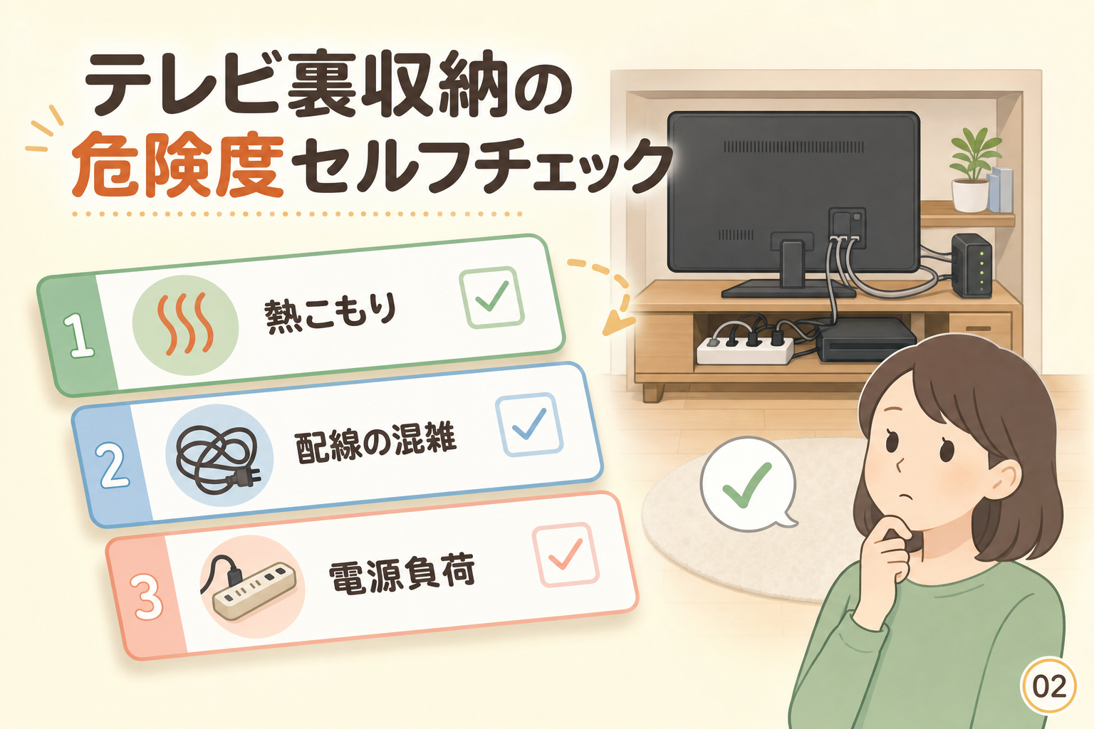 テレビ裏収納の危険度セルフチェック