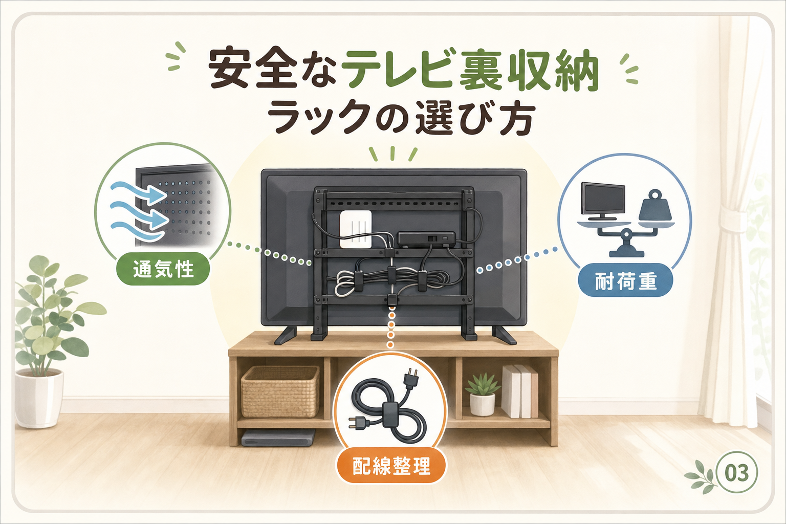安全なテレビ裏収納ラックの選び方