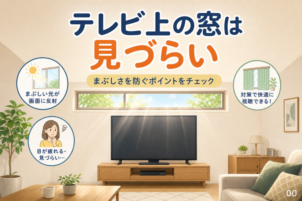 テレビ上の窓は見づらい？まぶしさを防ぐ4つの確認