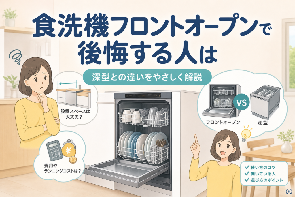 食洗機フロントオープンで後悔する人は？深型との違い
