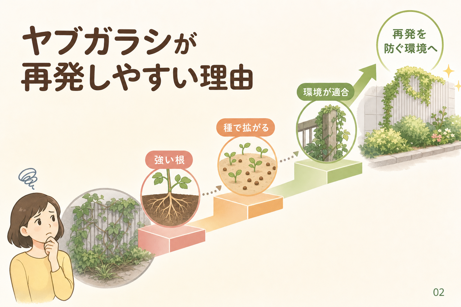 ヤブガラシが再発しやすい理由