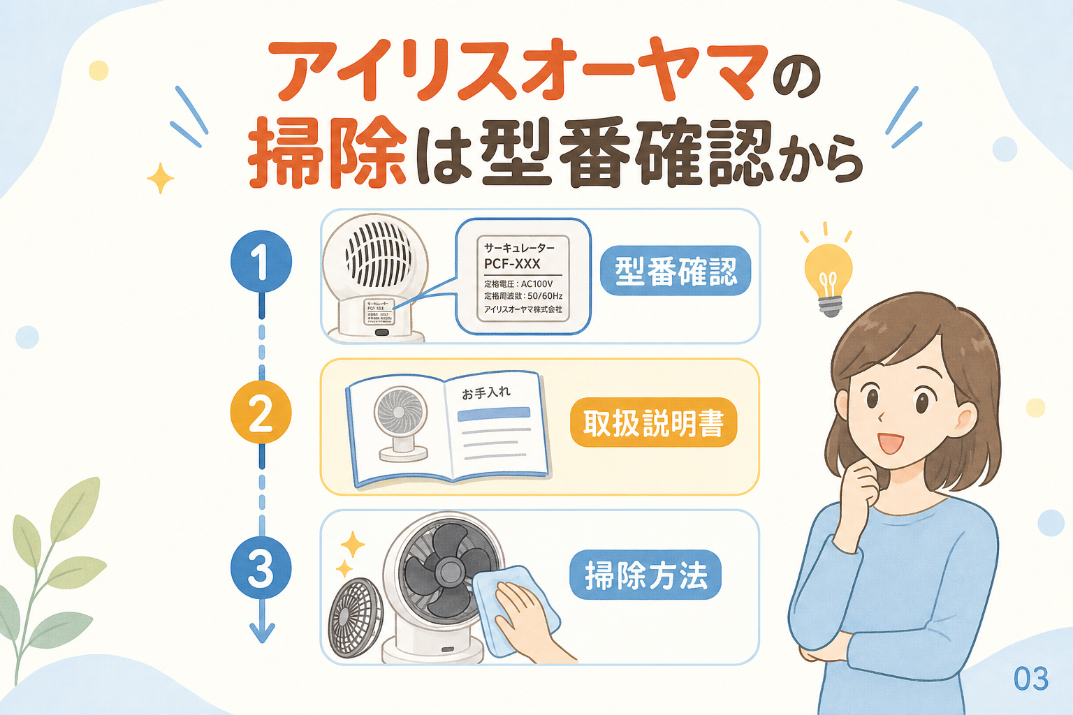 アイリスオーヤマの掃除は型番確認から