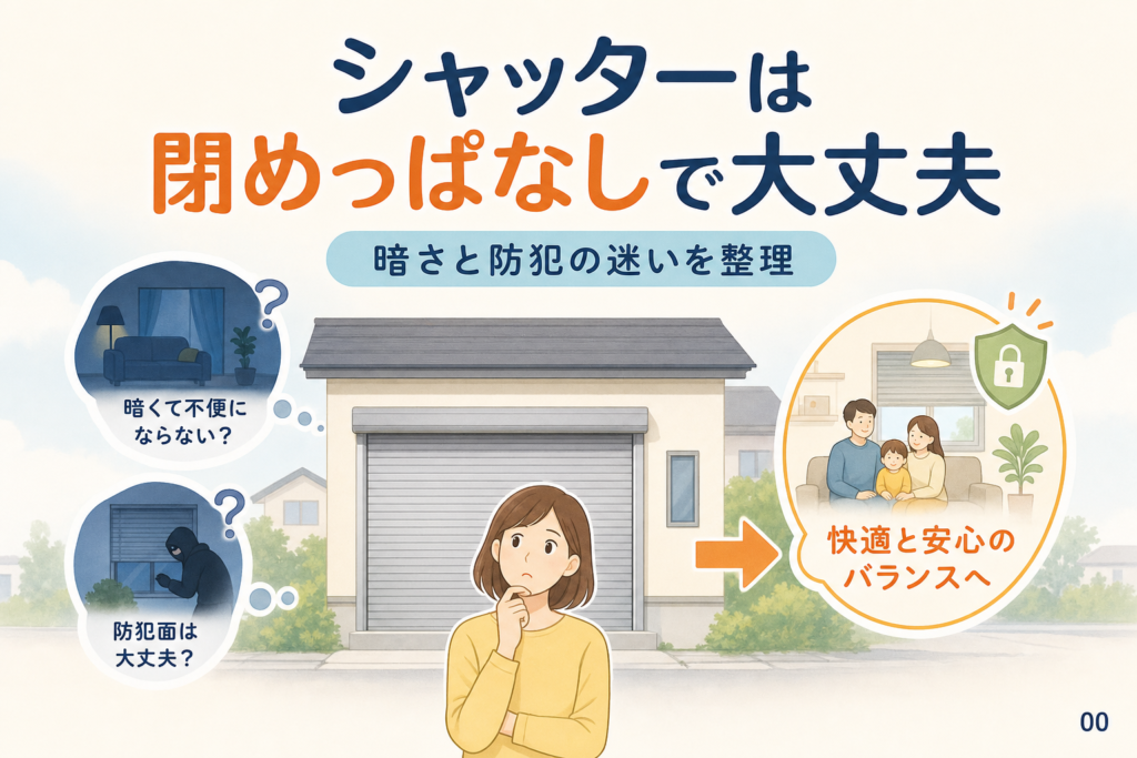 シャッターは閉めっぱなしで大丈夫？暗さと防犯の迷いを整理