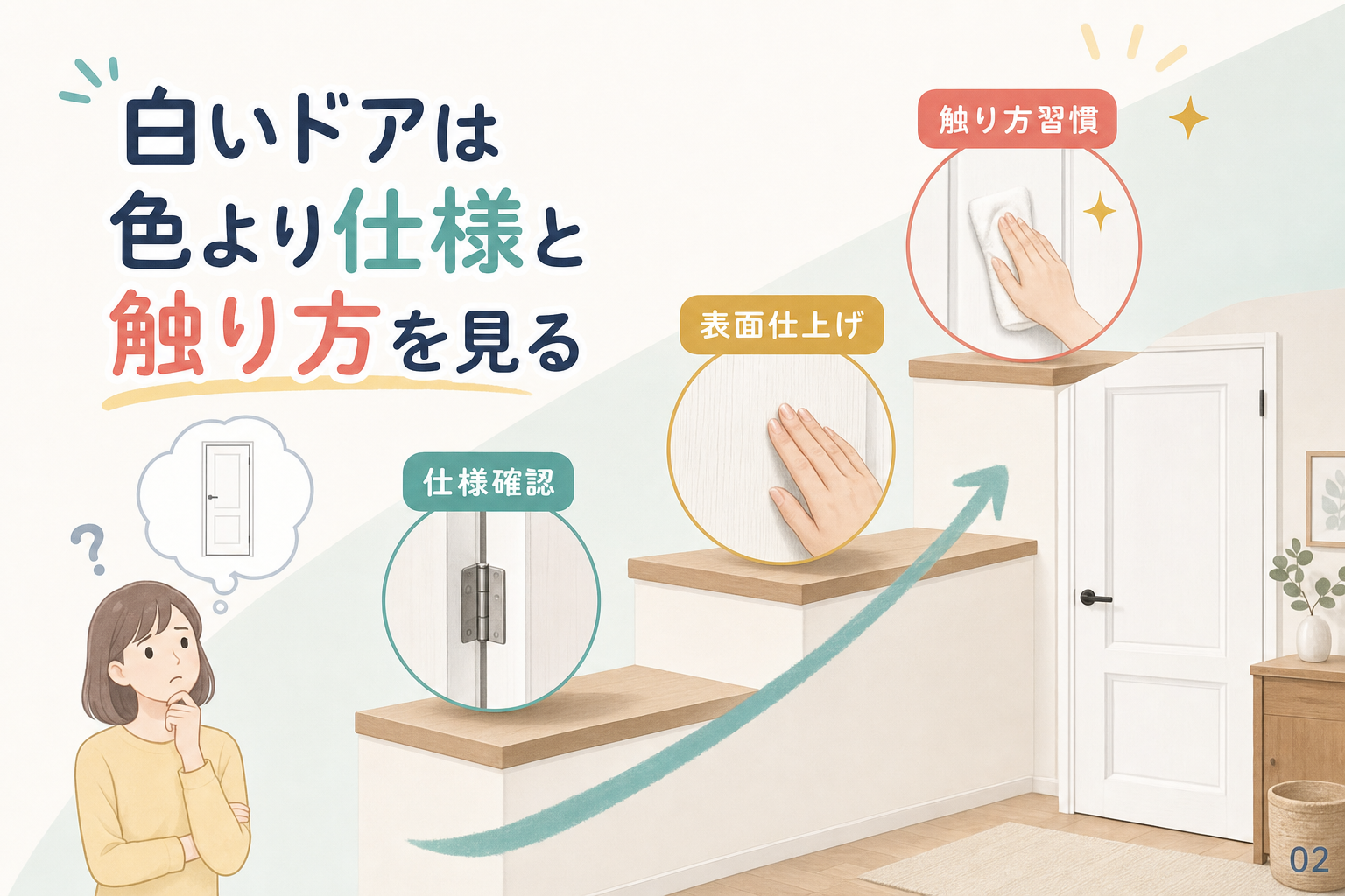 白いドアは色より仕様と触り方を見る