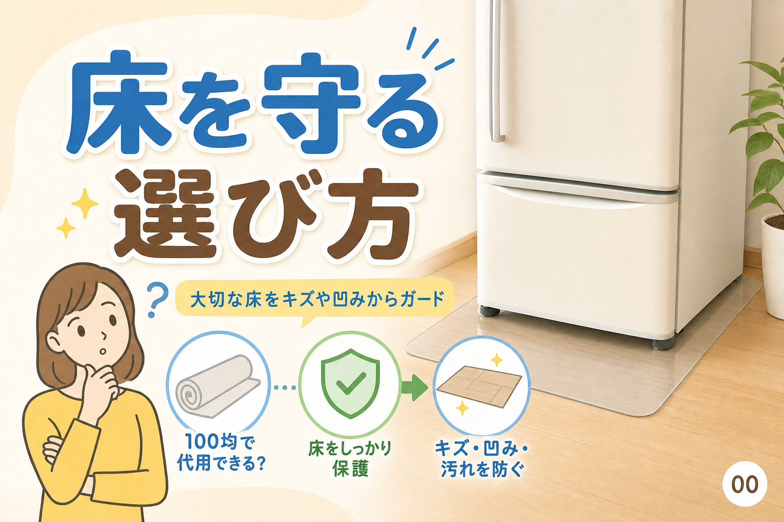 冷蔵庫の下に敷くマットは100均で代用できる?床を守る選び方