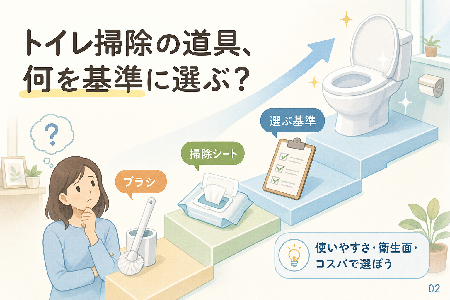 トイレ掃除の道具、何を基準に選ぶ?