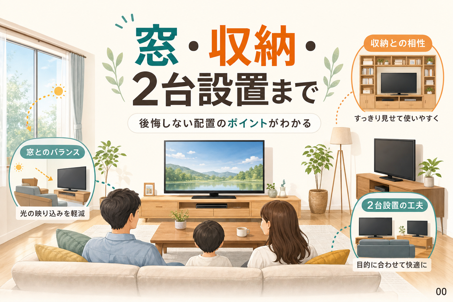 リビングのテレビ配置で後悔しない完全ガイド|窓・収納・2台設置まで