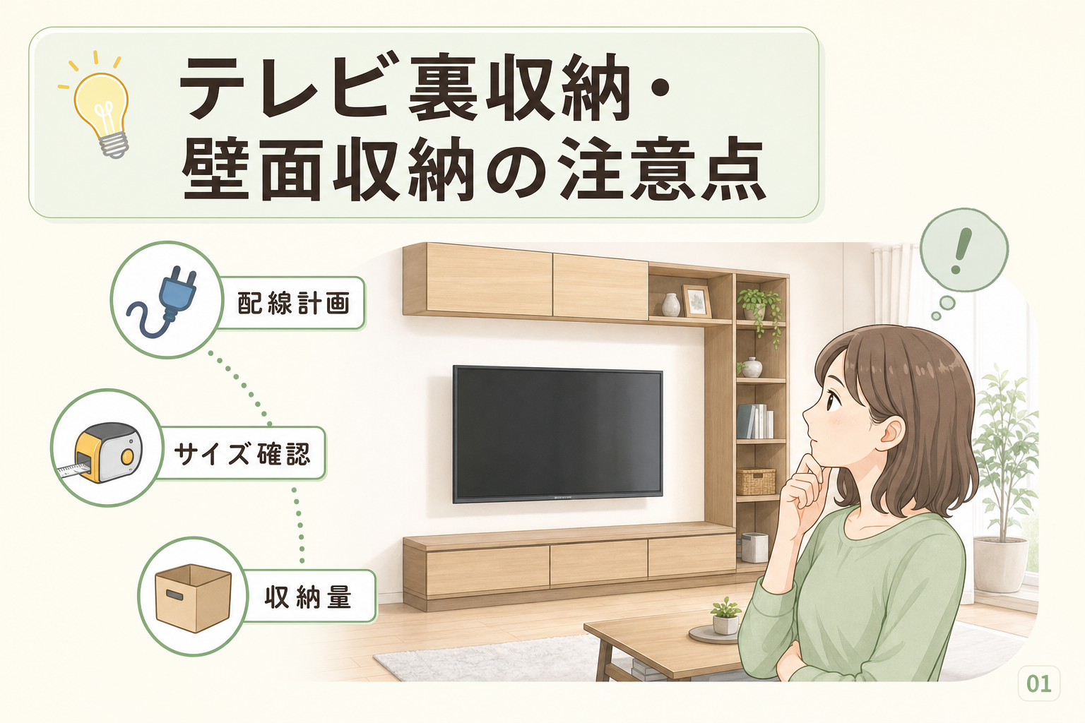 テレビ裏収納・壁面収納の注意点
