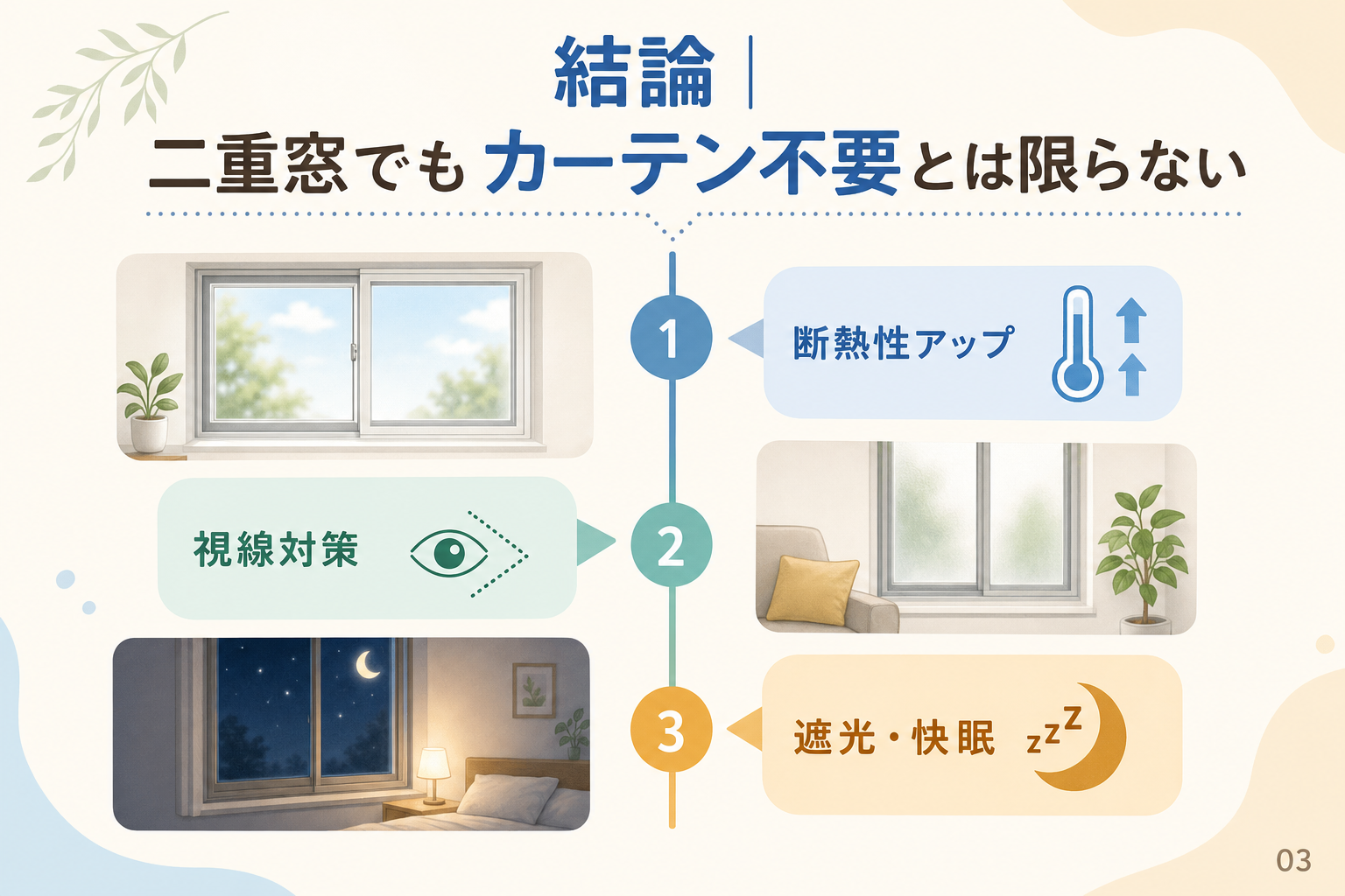 結論｜二重窓でもカーテン不要とは限らない