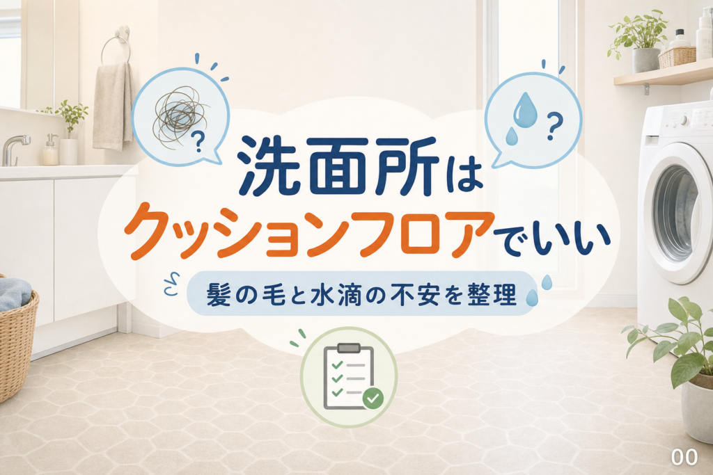 洗面所はクッションフロアでいい？髪の毛と水滴の不安を整理