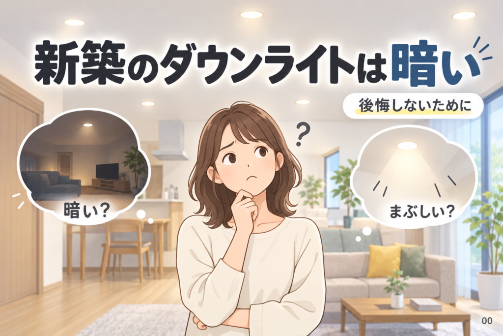 新築のダウンライトは暗い？まぶしい？失敗の原因と対策