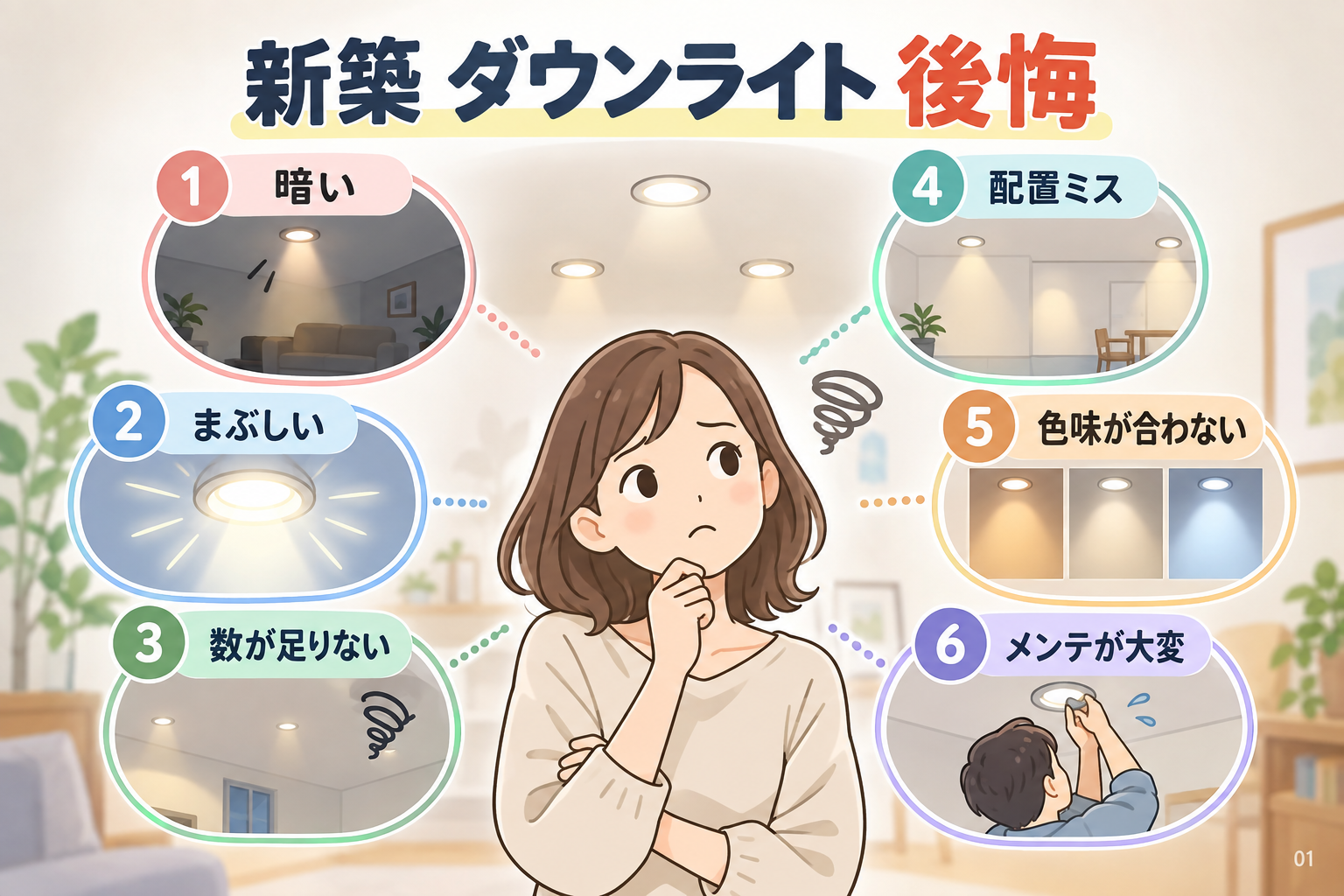 新築のダウンライトで後悔しやすい6つのこと
