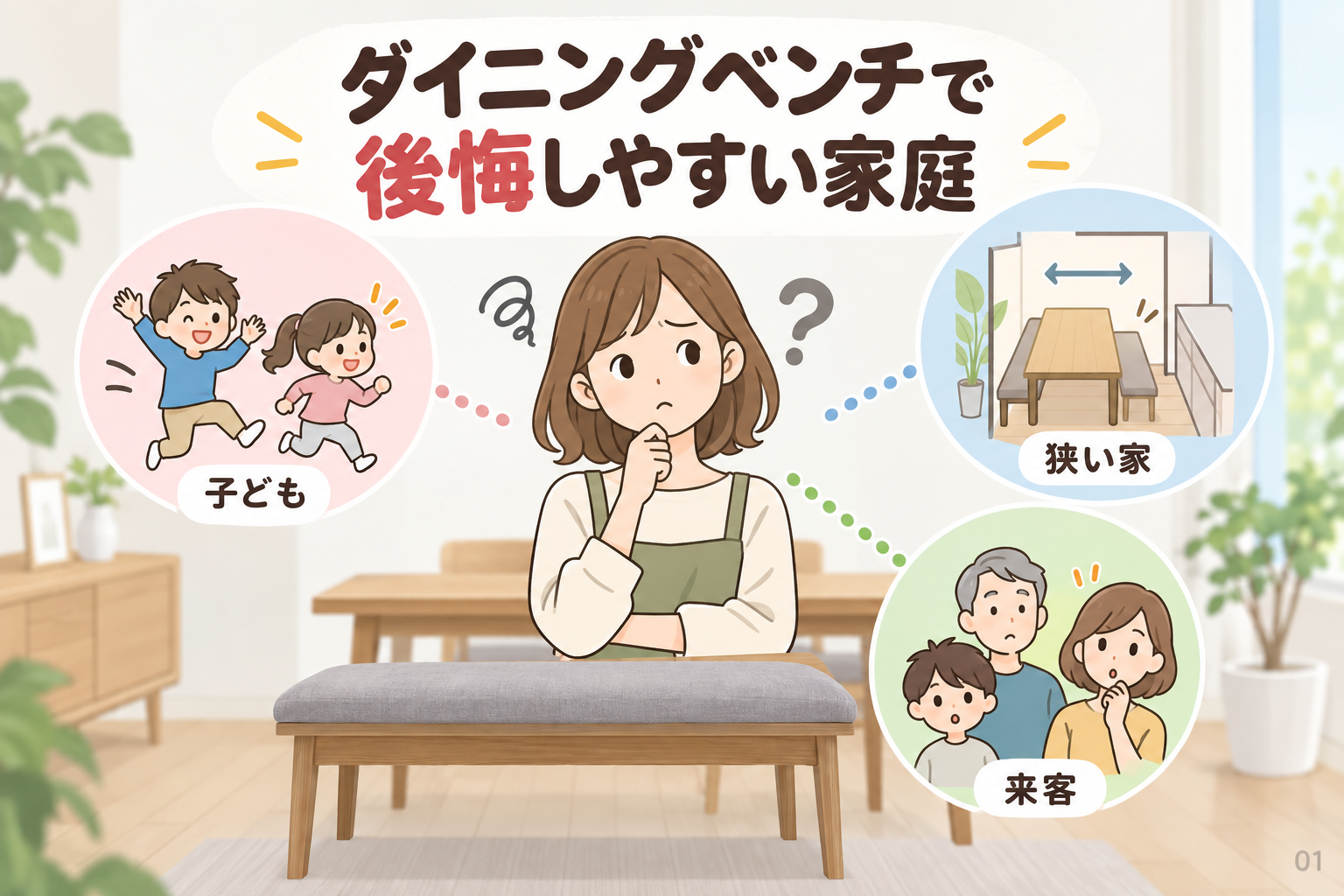 ダイニングベンチで後悔しやすい家庭