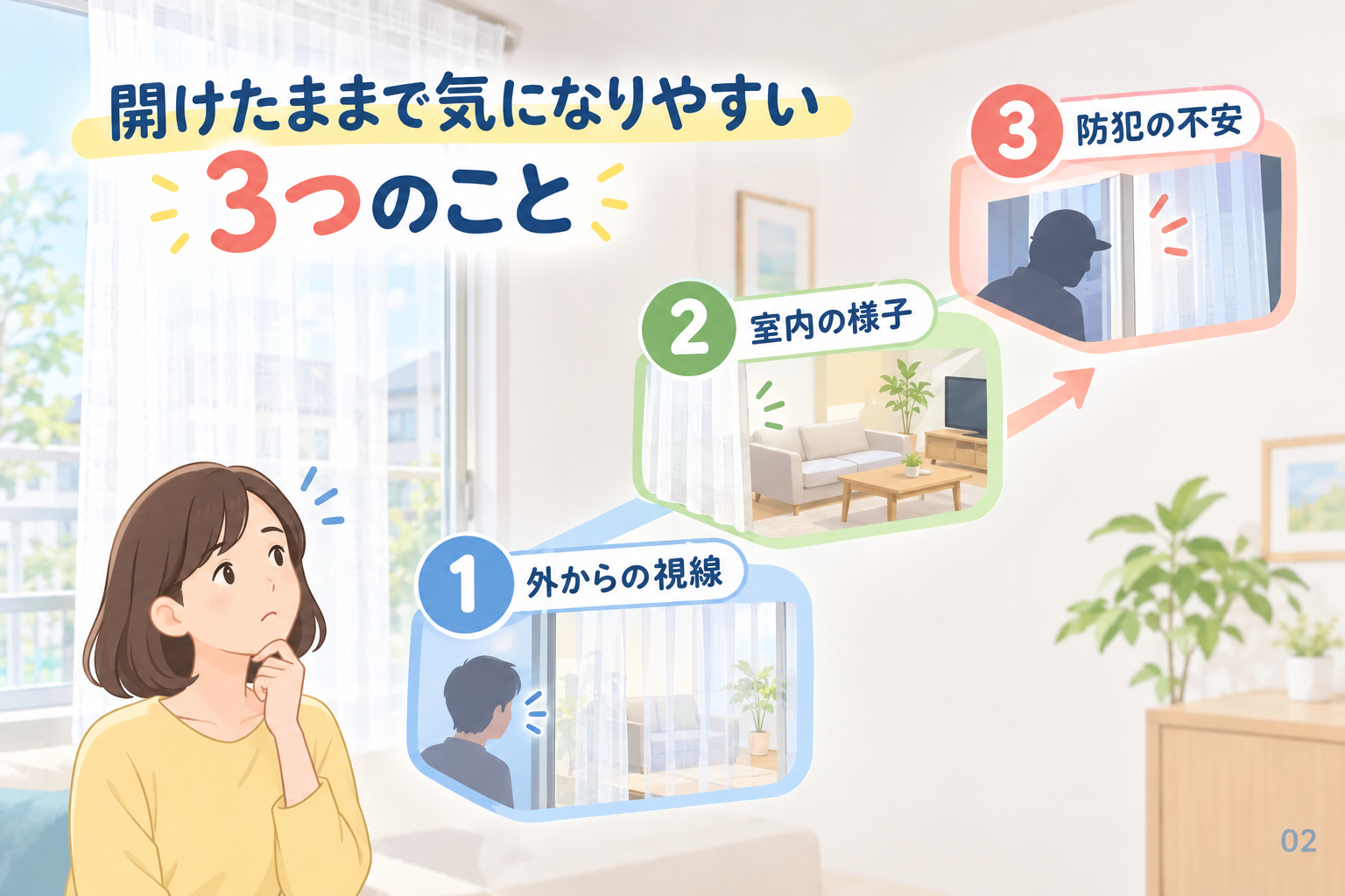 開けたままで気になりやすい3つのこと