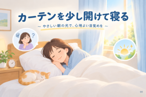 カーテンを少し開けて寝る？自分に合う朝の光の入れ方
