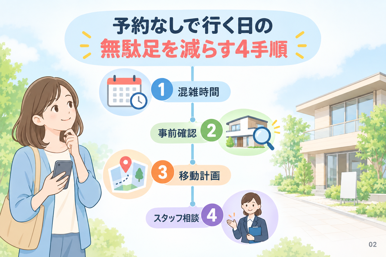 予約なしで行く日の無駄足を減らす4手順