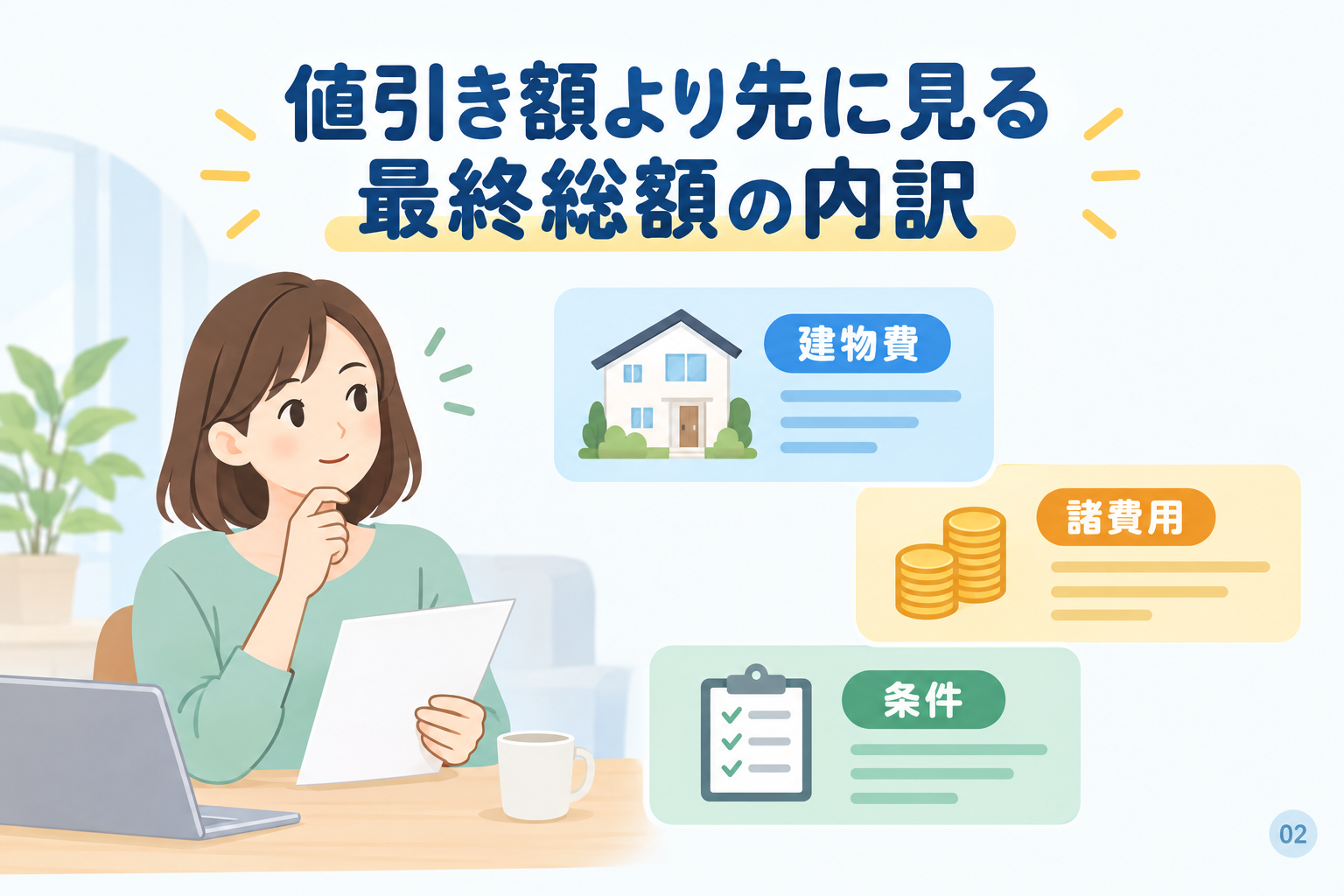 値引き額より先に見る最終総額の内訳
