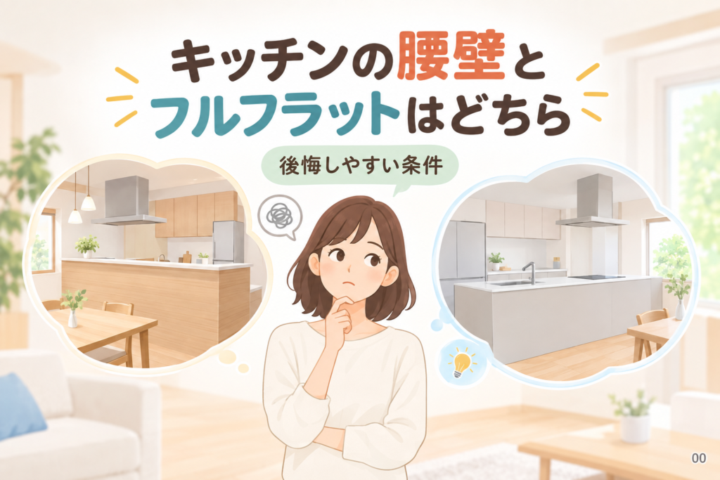 キッチンの腰壁とフルフラットはどちら？後悔しやすい条件