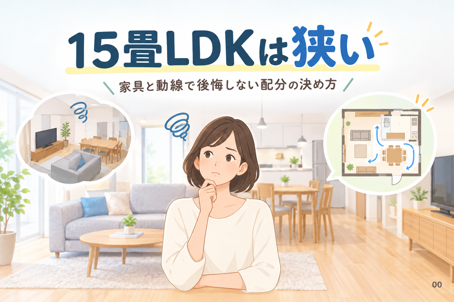 15畳LDKは狭い?家具と動線で後悔しない配分の決め方