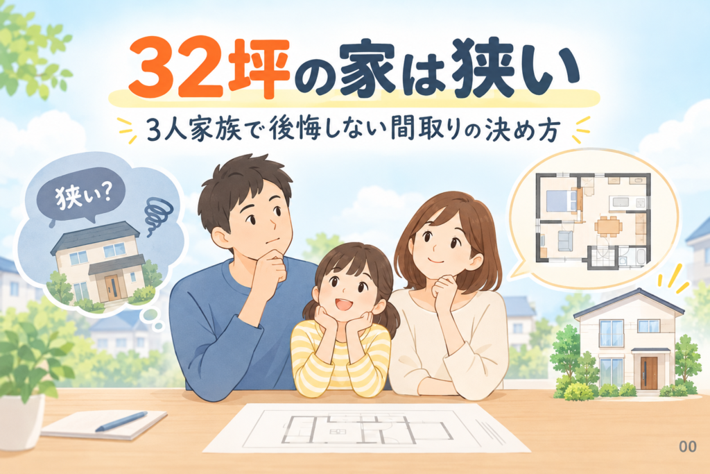 32坪の家は狭い？3人家族で後悔しない間取りの決め方