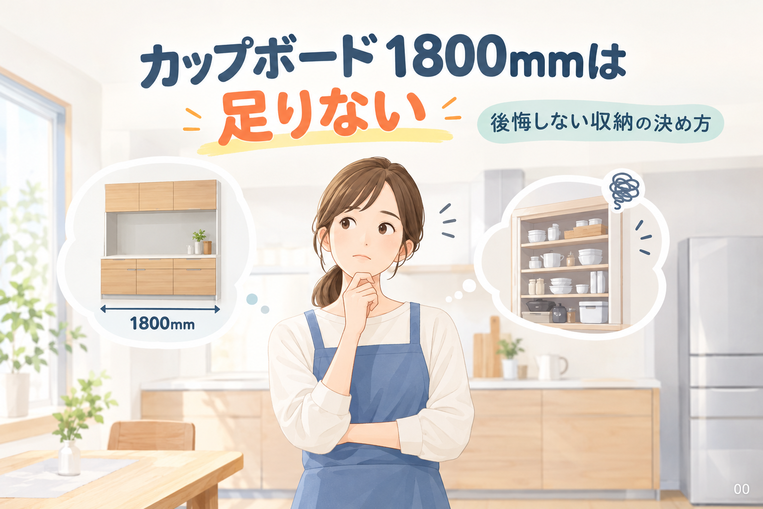 カップボード1800mmは足りない？後悔しない収納の決め方